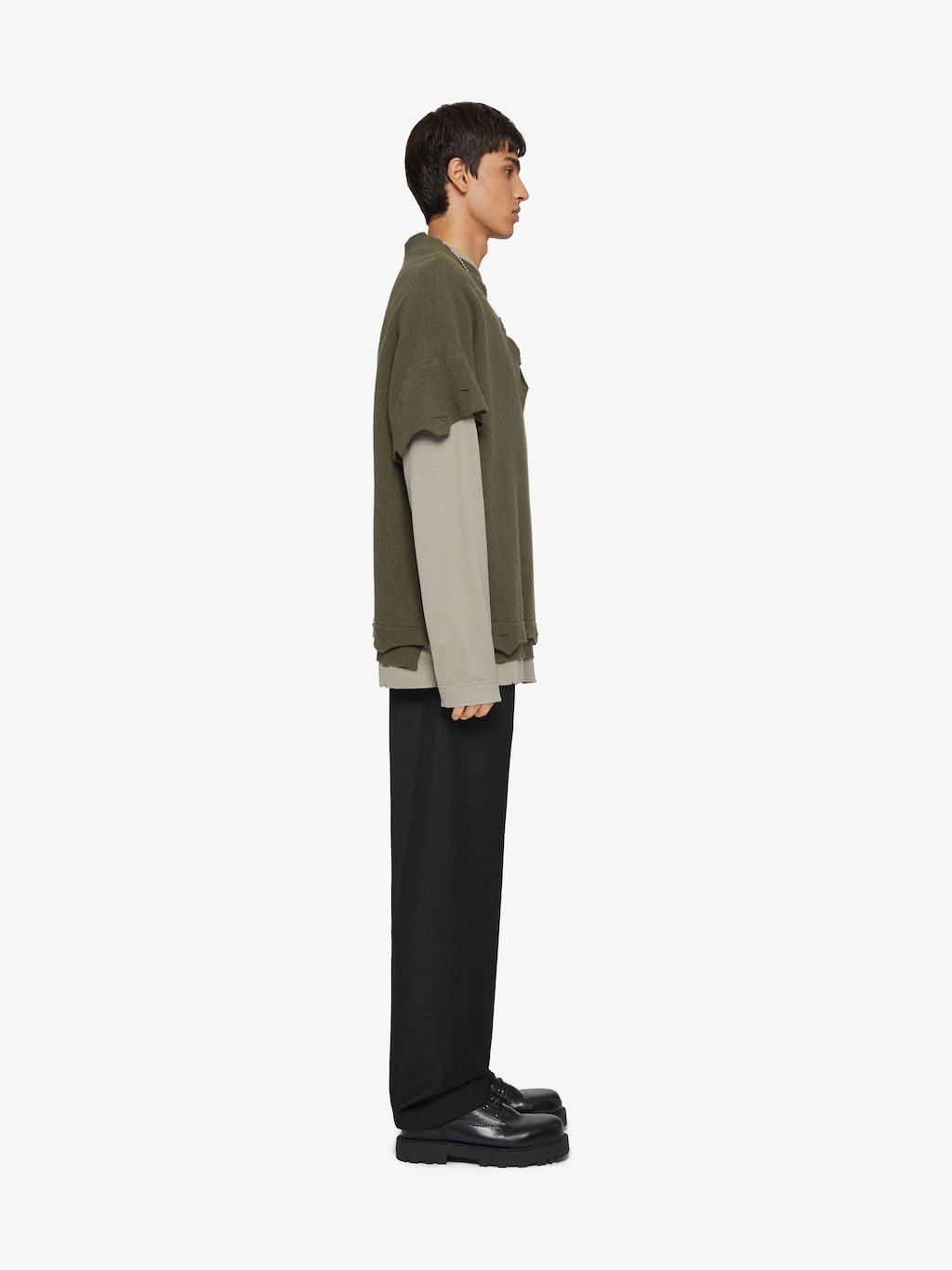 Givenchy Wool Long-sleeved T-shirt In Brown