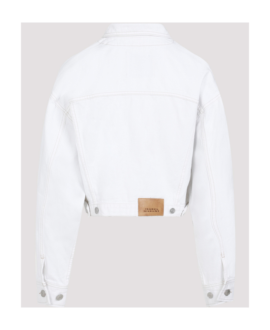 Isabel Marant Long-sleeved Denim Jacket In White