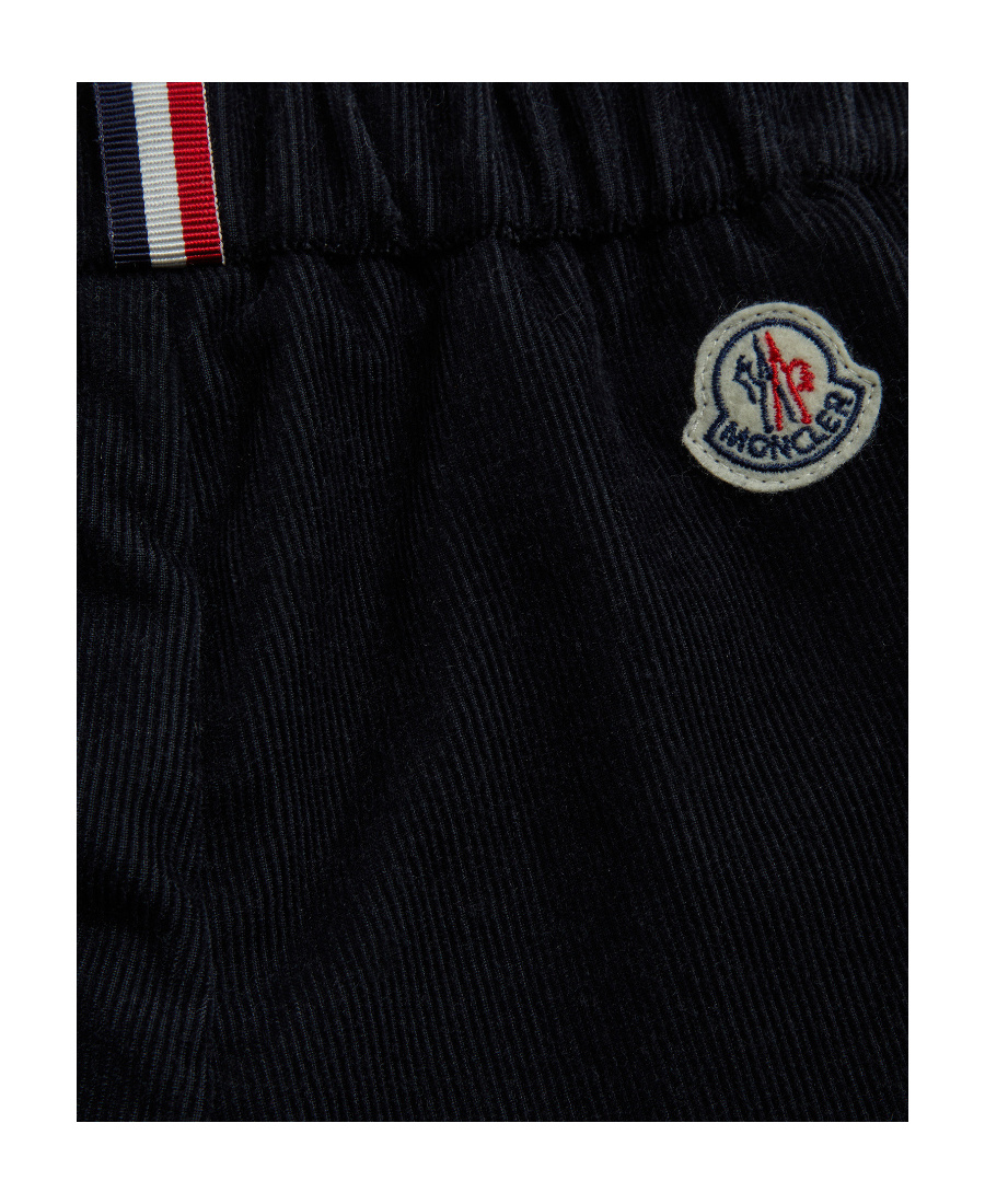 Moncler Velvet Trackpants In Blue