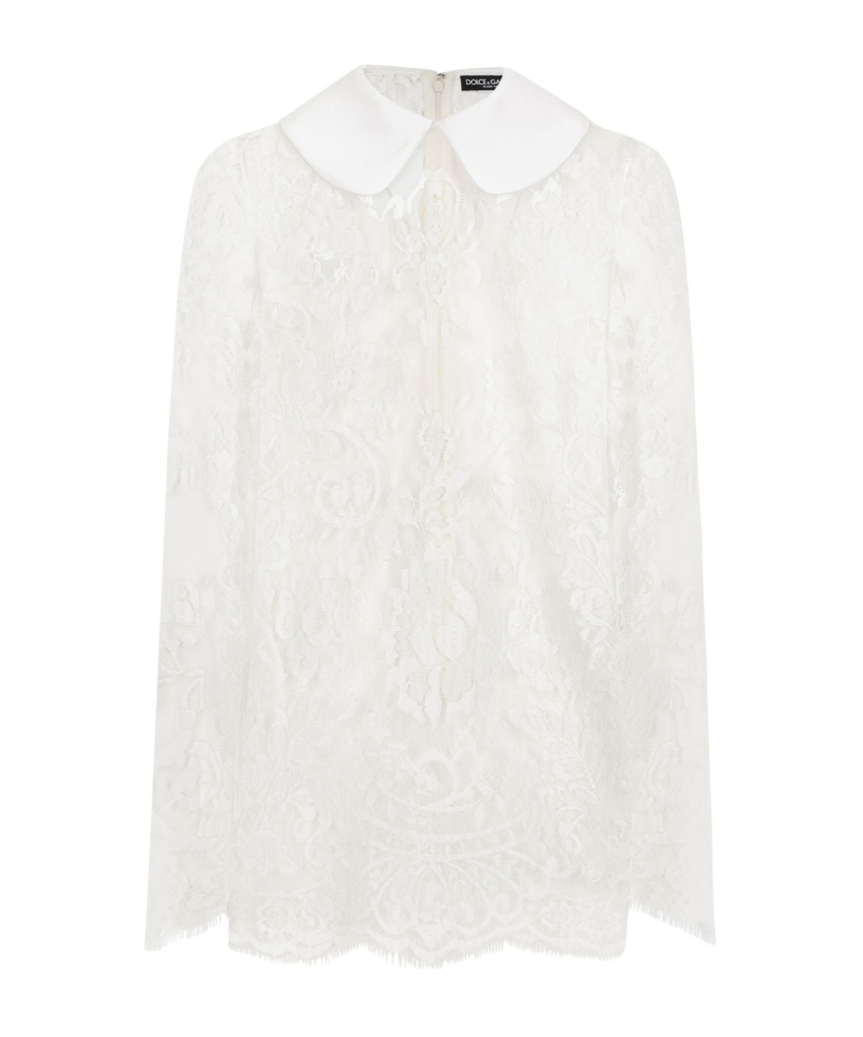 Dolce & Gabbana Peter Pan Collar Lace Minidress In White