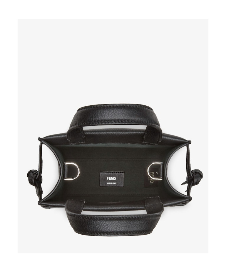Fendi Leather Tote Bag In Black