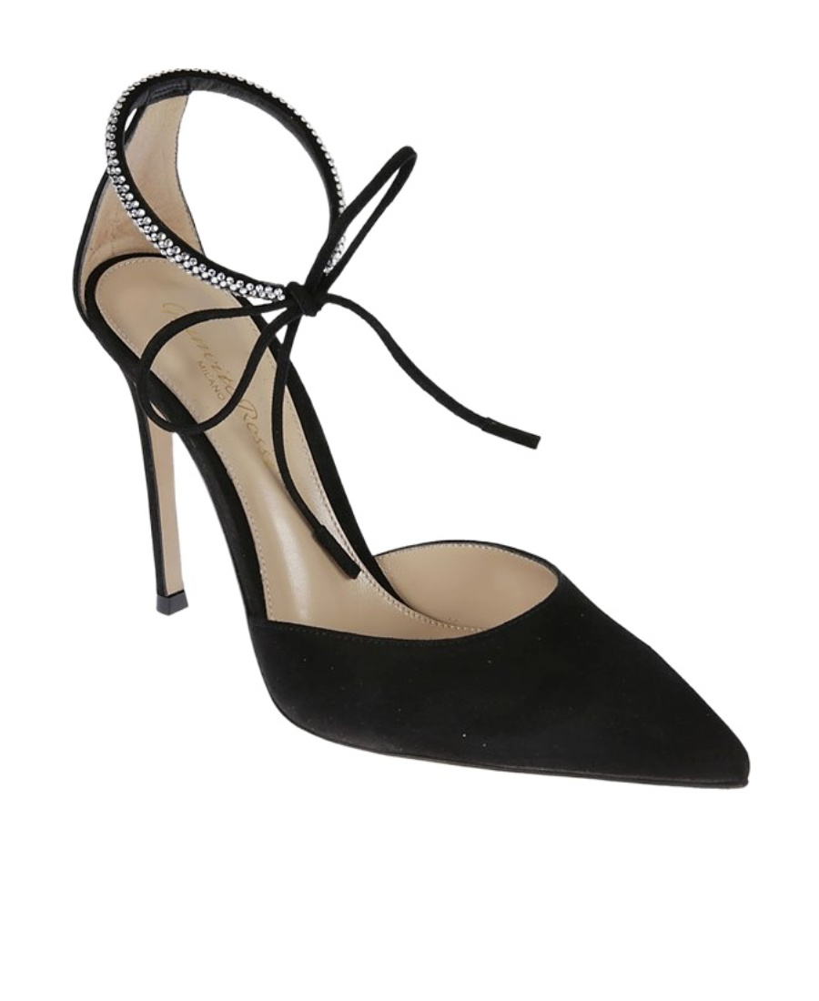 Gianvito Rossi Brilliant 105 Crystal-embellished Leather Pumps In Black