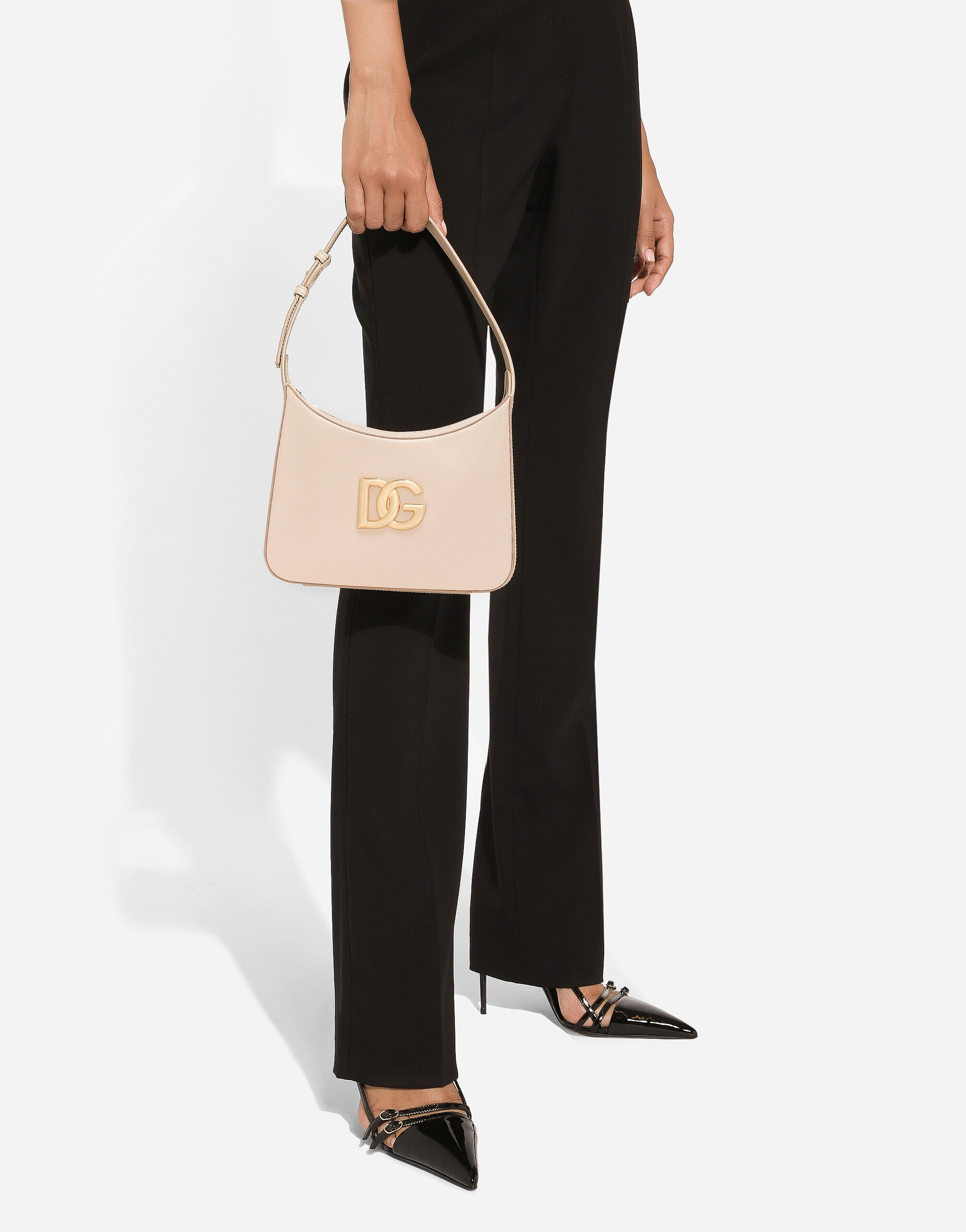 Dolce & Gabbana Spalla Logo-plaque Tote Bag In Nude