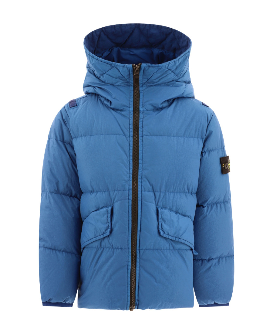 Stone Island Compass-badge Padded Jacket In Blue
