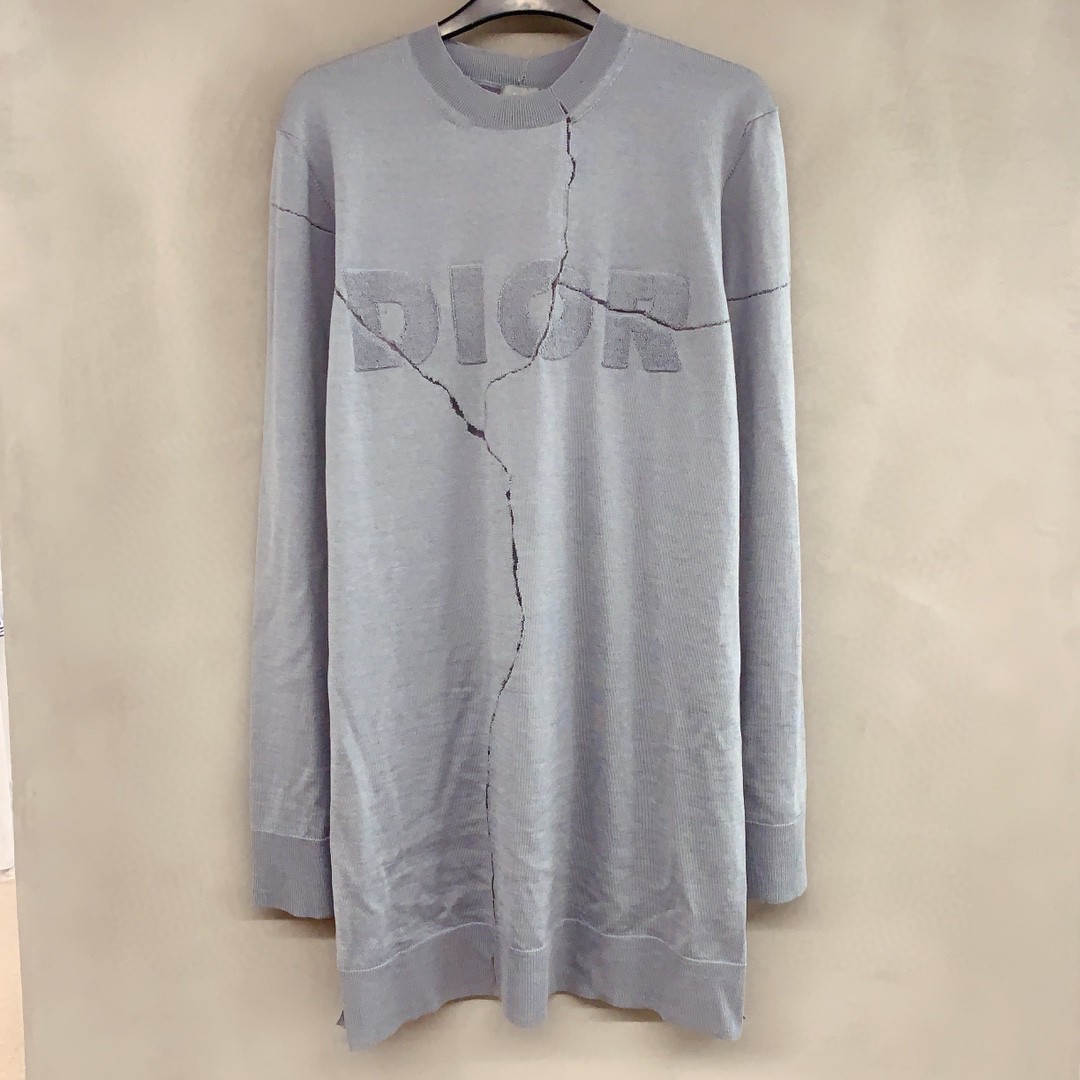 Dior Knitted Round-neck Pullover In Gray