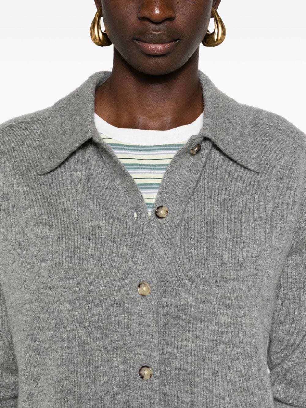 Totême Grey Shirt With Raglan Sleeves In Cashmere Woman In Gray