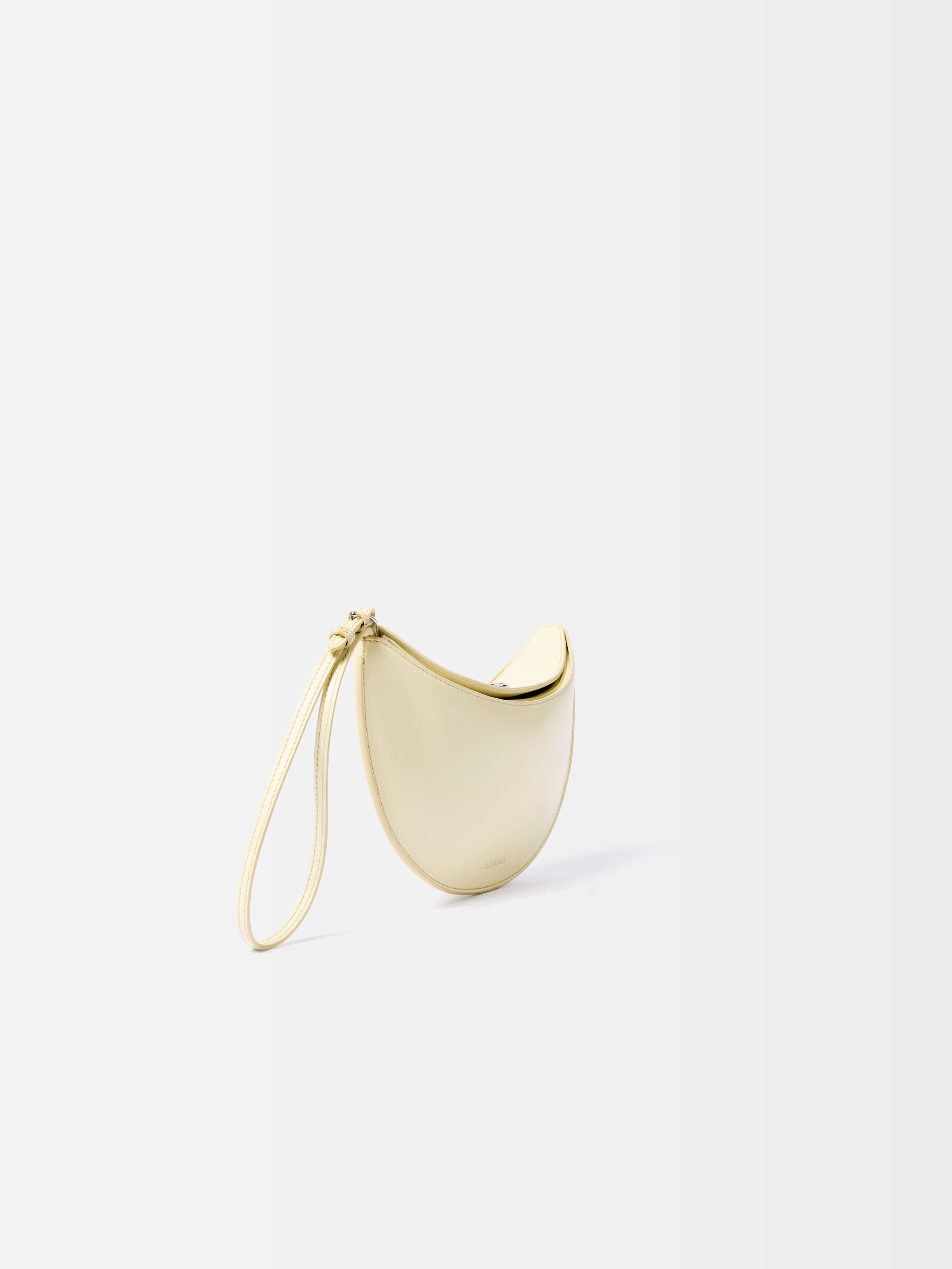 Jacquemus Small Ovalo Leather Bag In Dusty Yellow Women In Brown