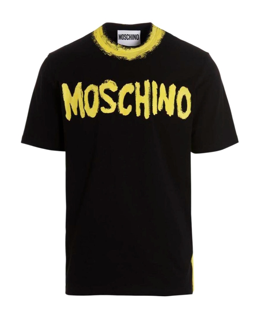 Moschino Logo-print Organic Cotton T-shirt In Black
