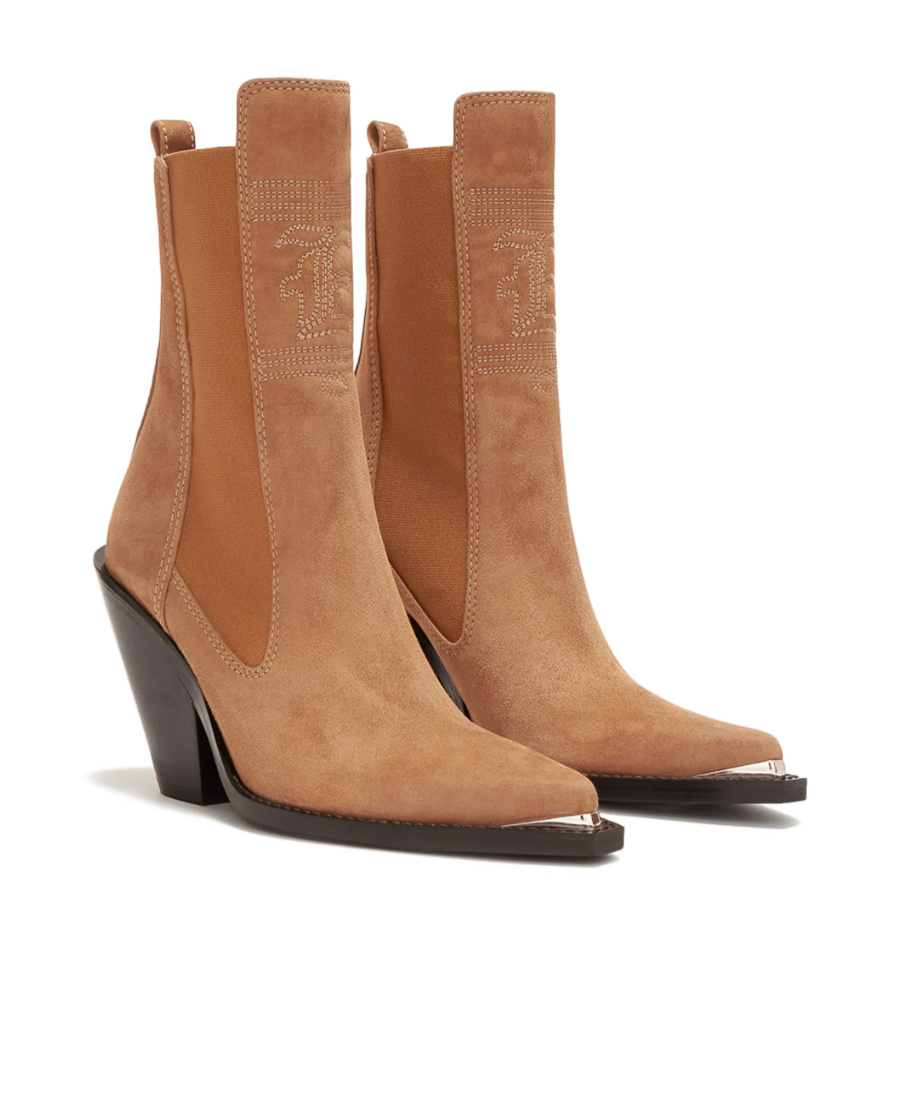 Ermanno Scervino Suede Ankle Boots In Brown