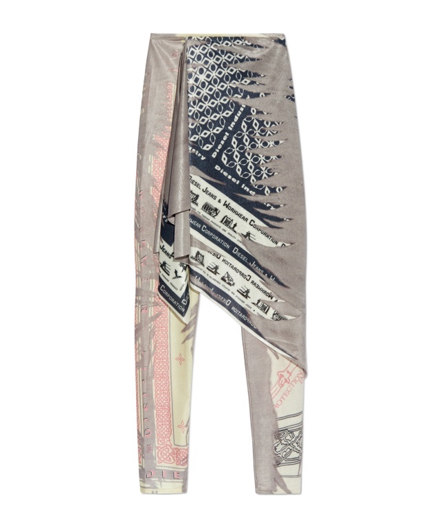 Diesel Asymmetrical Casual Pants In Gray