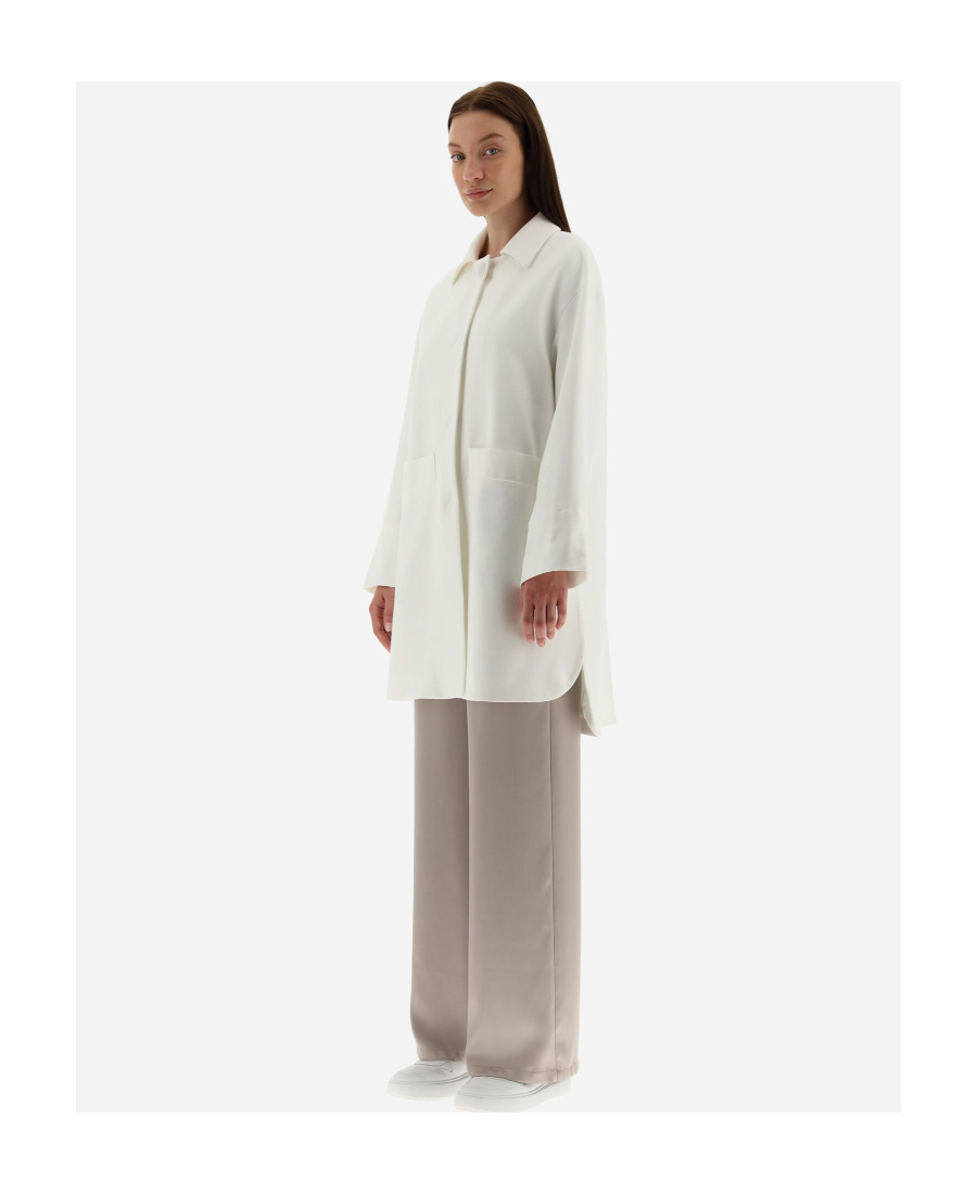 Herno Long-sleeve High-low Coat In Gray