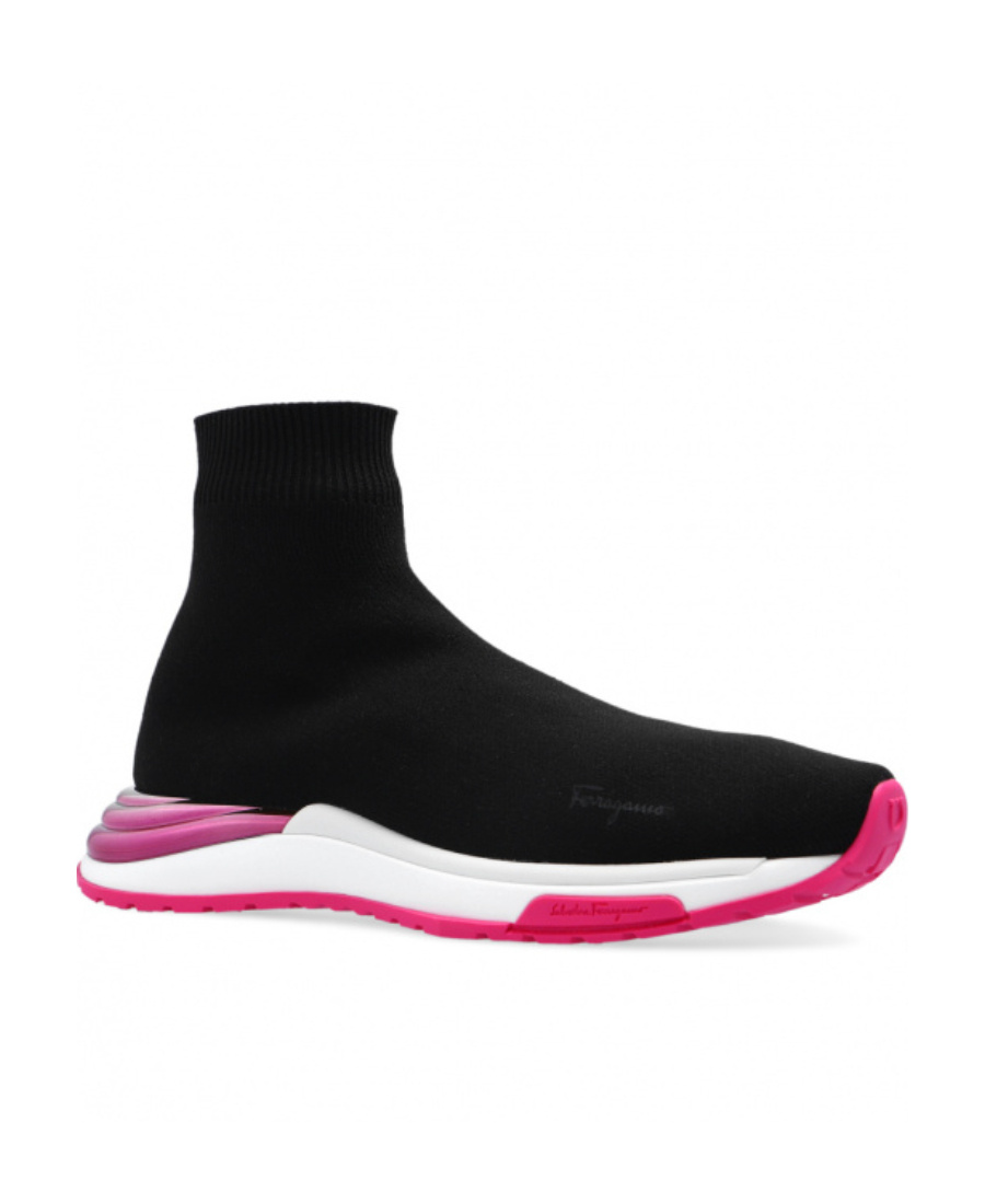 Ferragamo Ninette High-top Sock Sneakers In Black