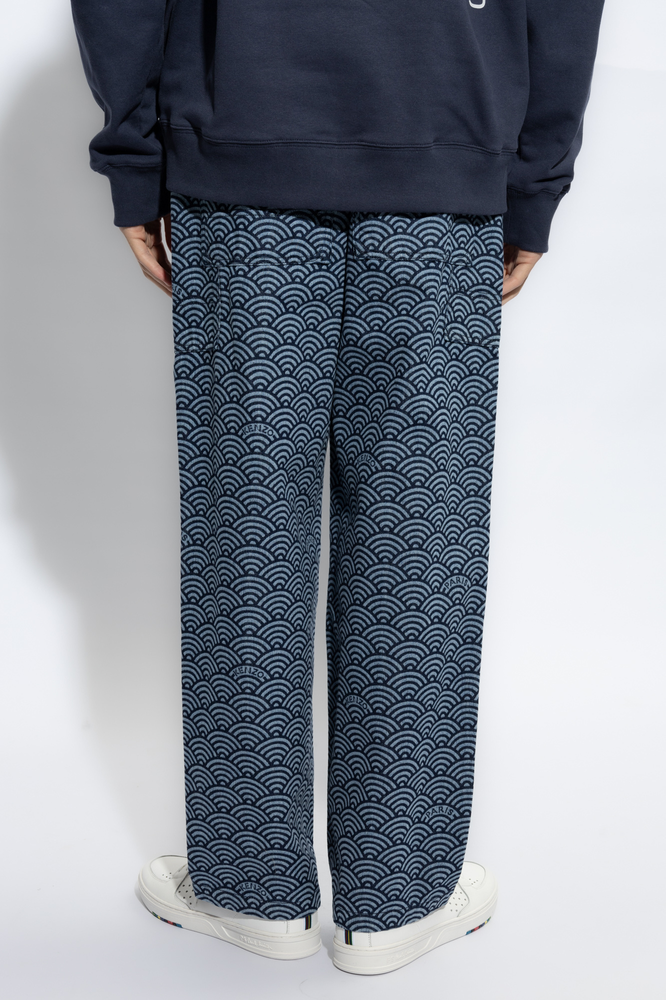 Shop Kenzo ' Seigaiha' Monkey Combat Jeans In Blue