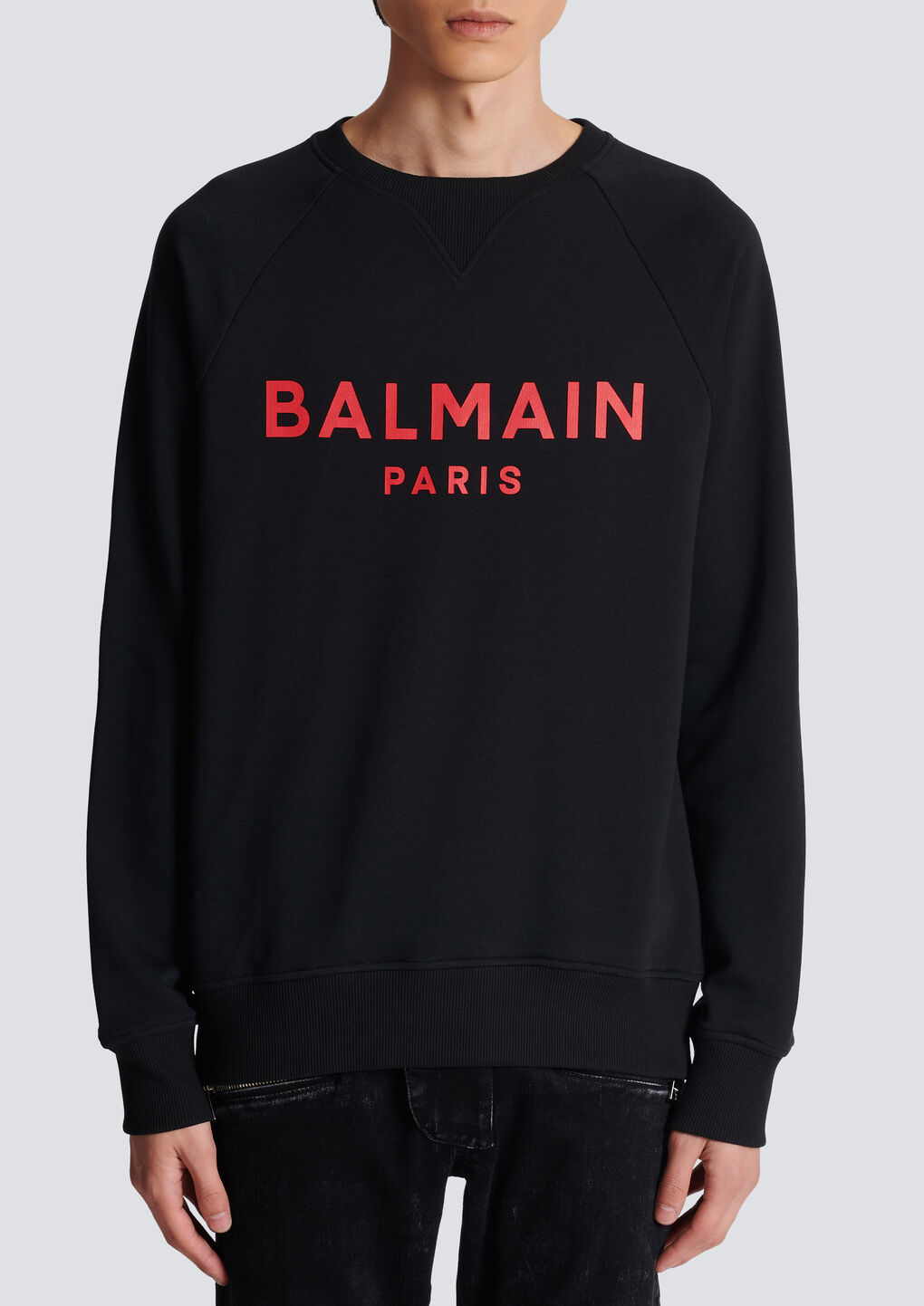Shop Balmain Paris Printed Sweatshirt In Black