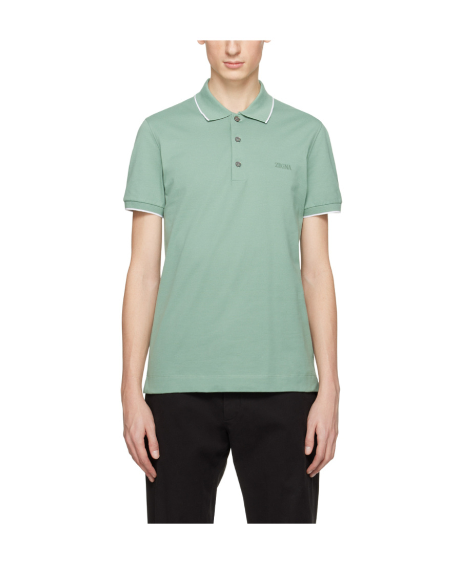 ZEGNA LOGO-EMBROIDERED POLO SHIRT