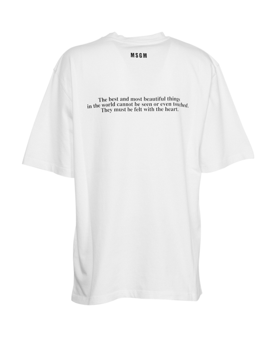 Msgm Heart-print T-shirt In White
