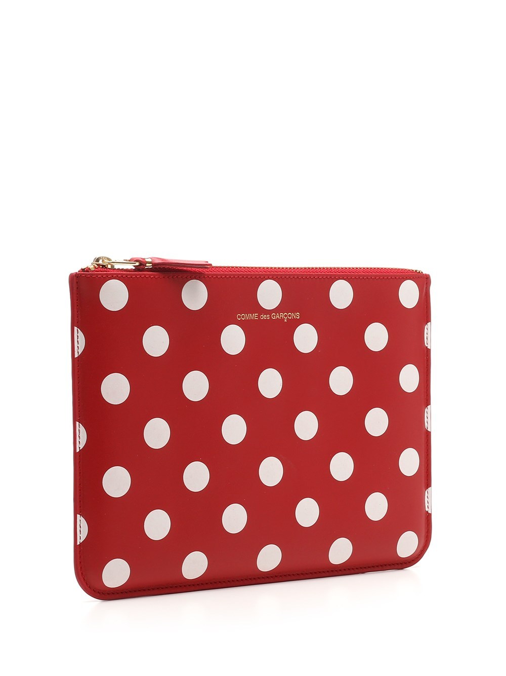 Comme Des Garçons Wave Spot Pattern Handbag In Red
