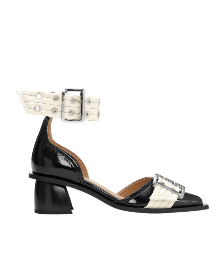 Ganni Pointed High-heeled Sandals In Black