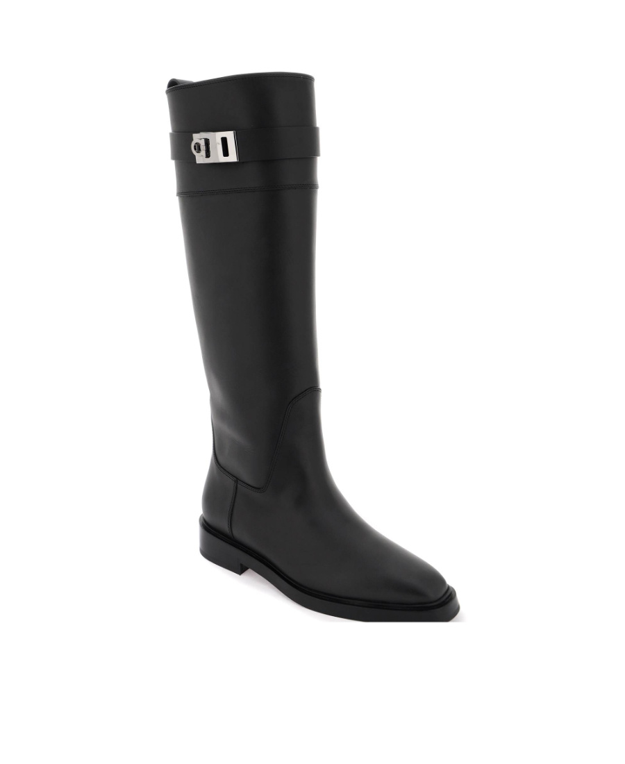 Ferragamo Stivale Ryder Leather Boots In Black