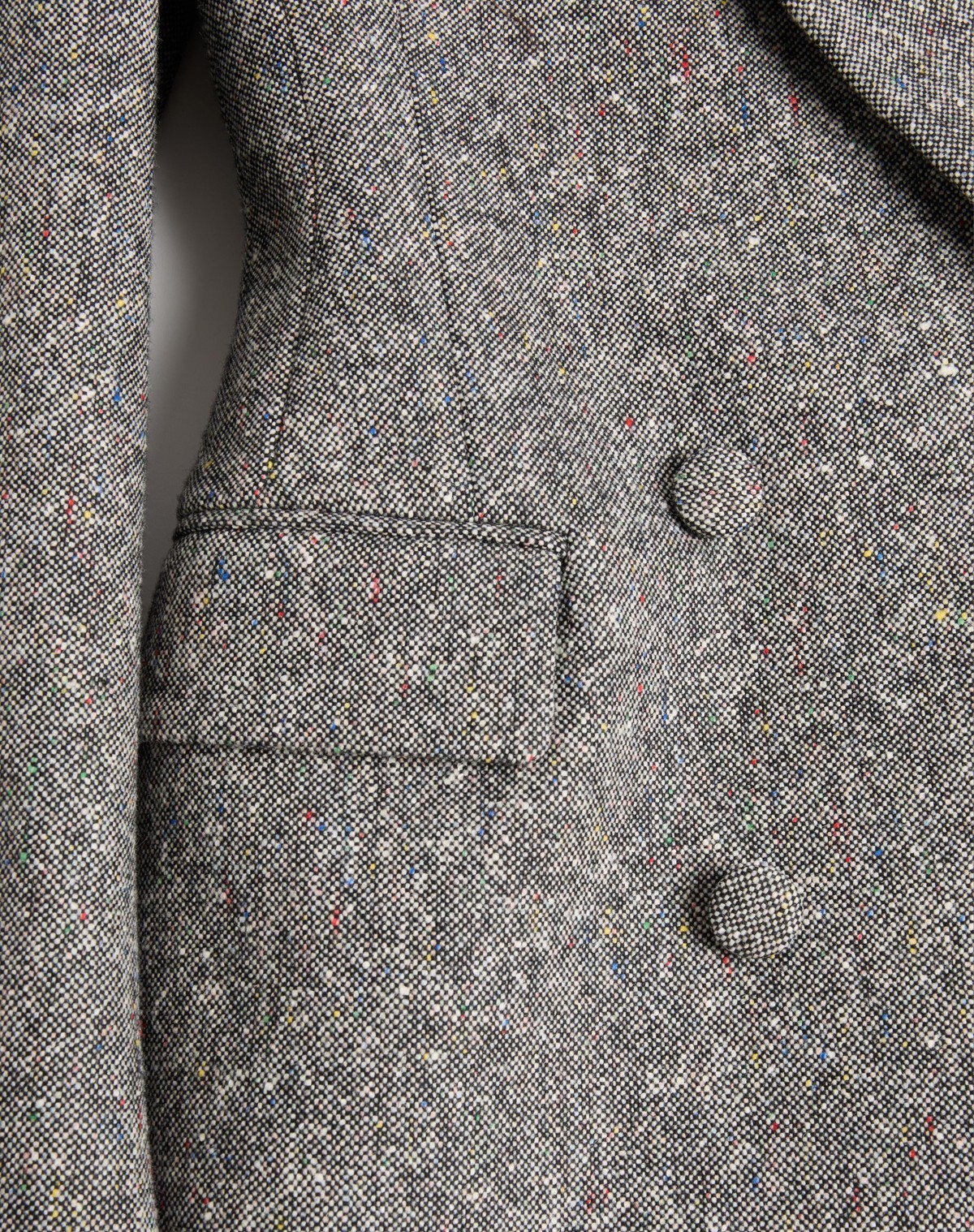 Valentino Double-breasted Natte Buttoned Blazer In Gray