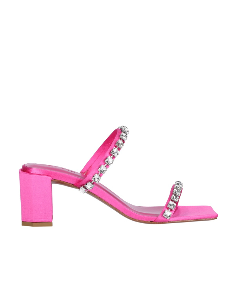 By Far Logo High-heeled Sandals In Pink