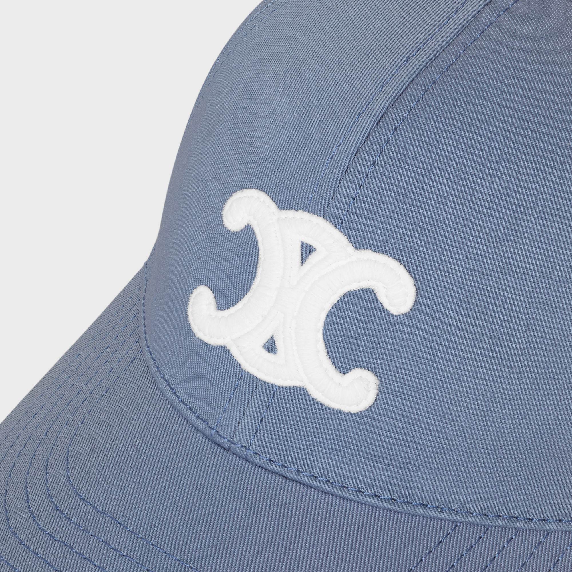 Celine Triomphe Baseball Cap In Cotton Gabardine In Blue