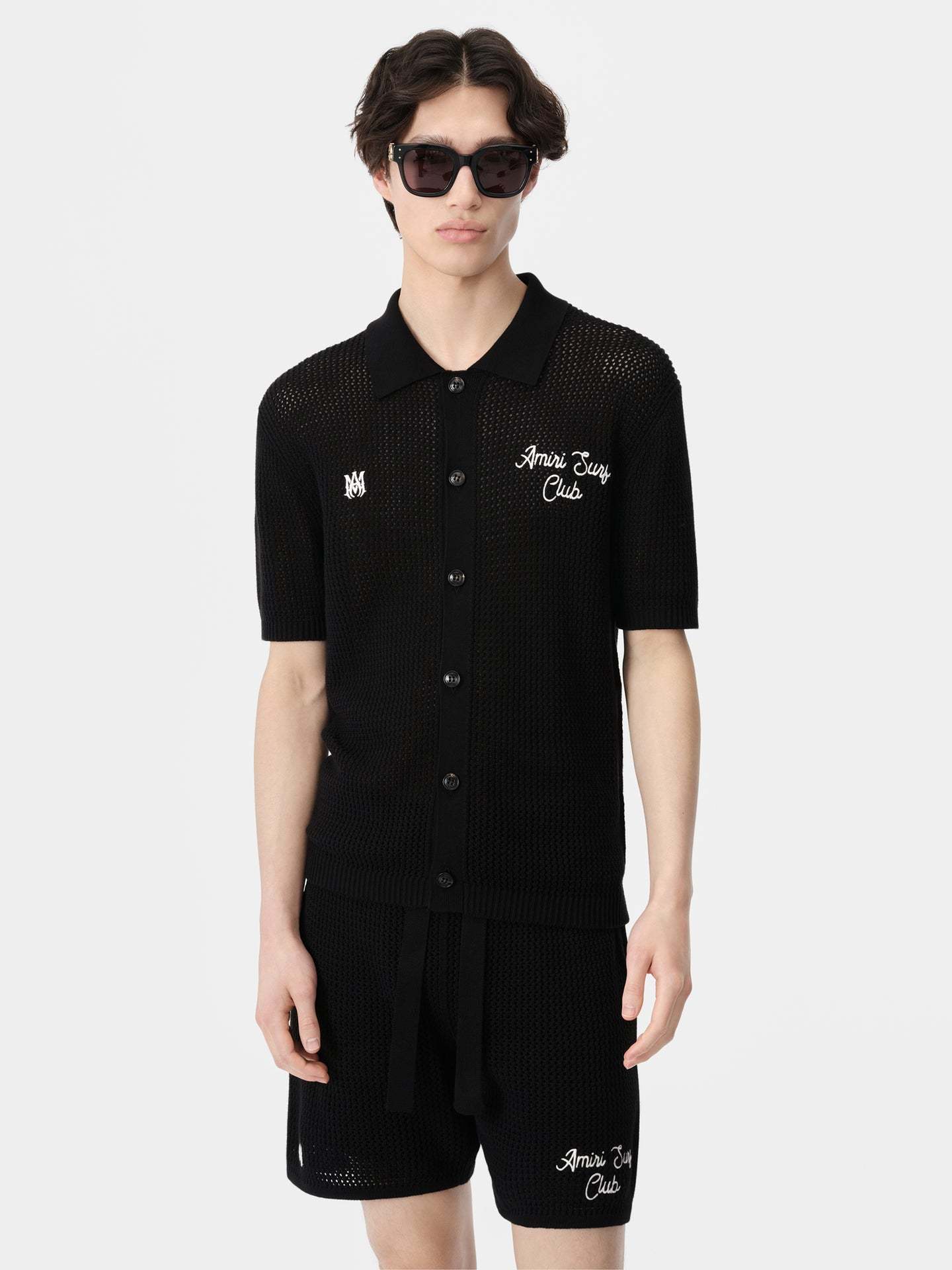 Amiri Short-sleeved Polo Shirt In Black