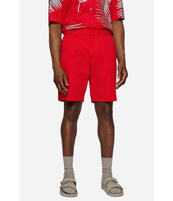 Hugo Boss Straight Shorts In Red