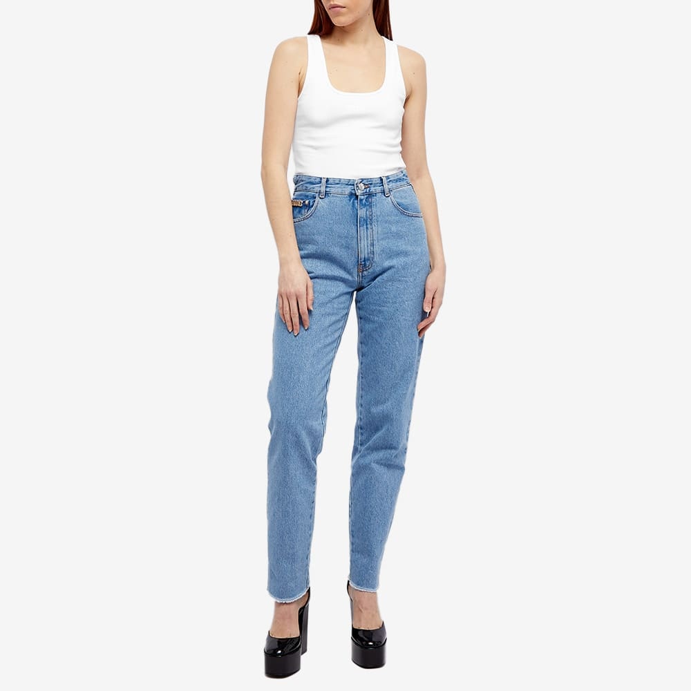 Gcds Sleeveless Jersey-knit Top In White