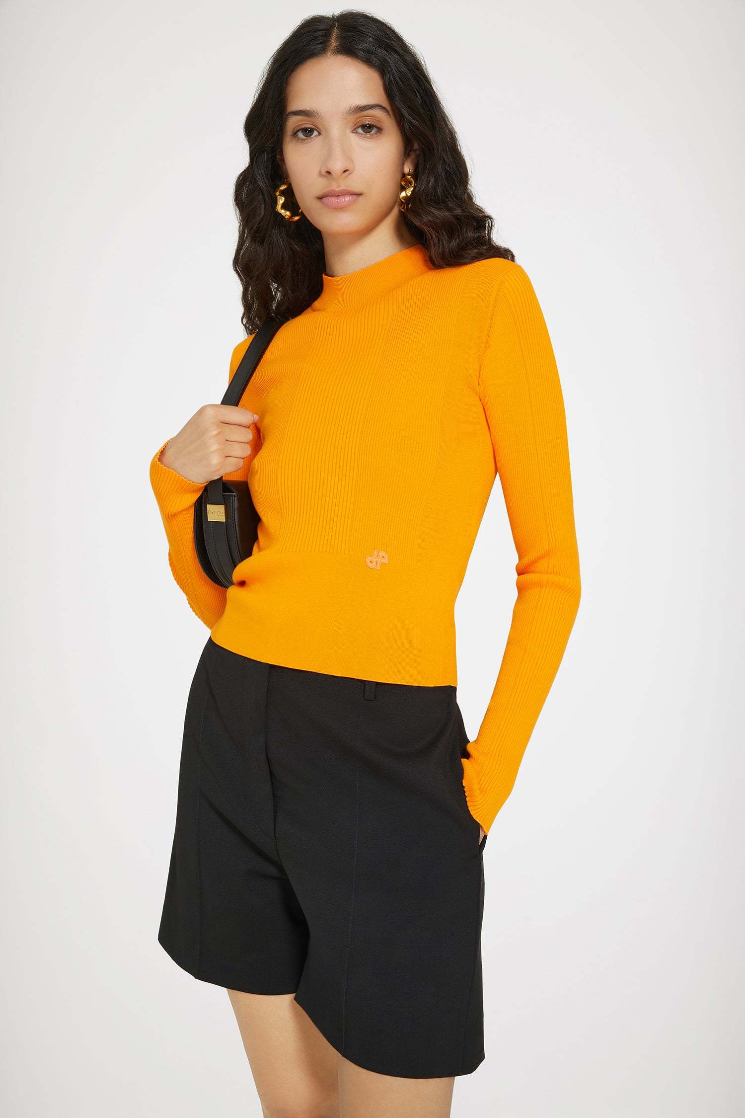 Patou Pressed-crease High-waist Tailored Shorts In Black