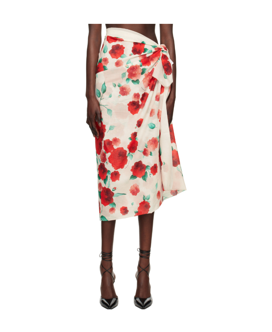 Magda Butrym Off-white Floral Maxi Skirt In Nude