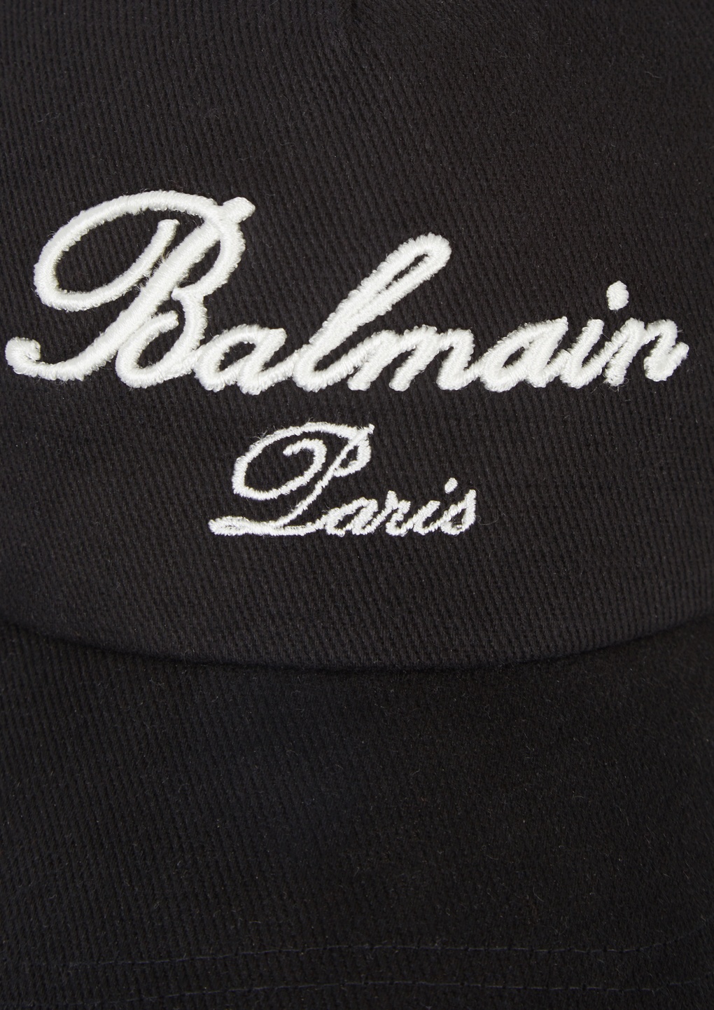 Balmain Signature Embroidered Cotton Baseball Cap In Black