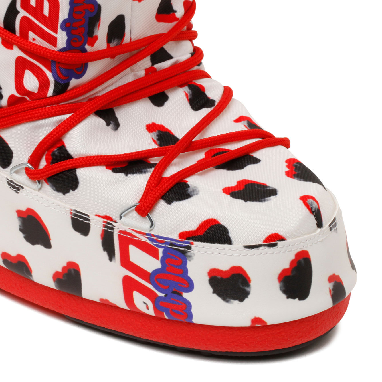 Moon Boot Icon Retrobiker Dalmatian Boots In White