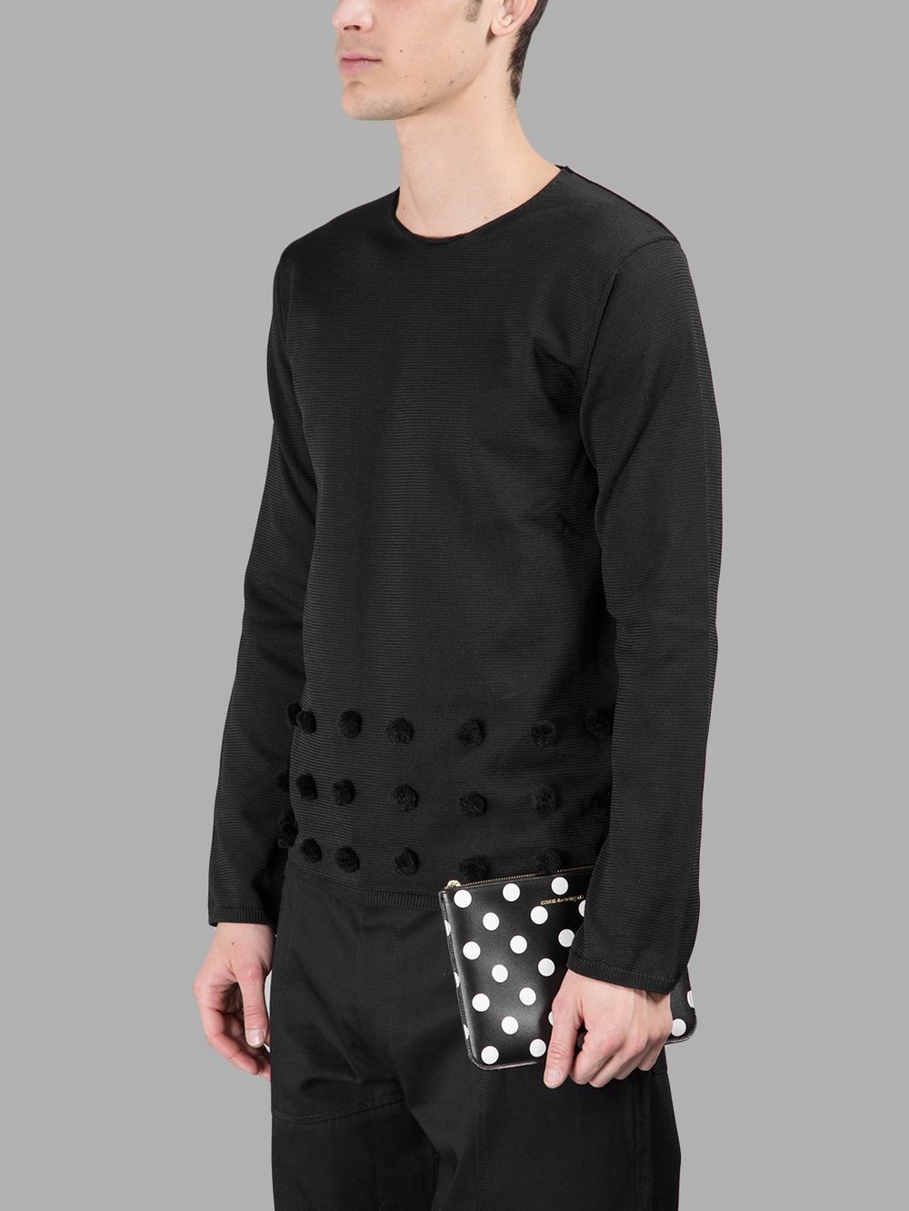 Shop Comme Des Garçons Polka Dot Clutch In Black