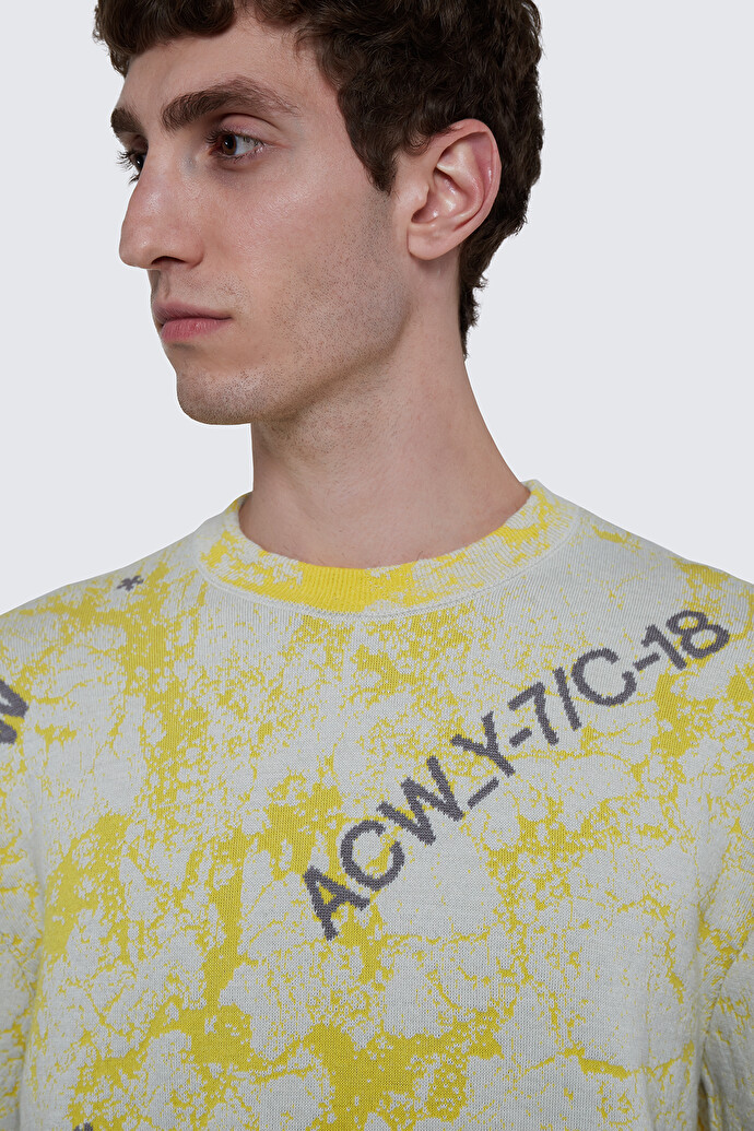 A-cold-wall* Logo-intarsia Marbled Jumper In Gray