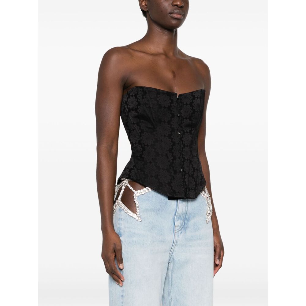 Stella Mccartney Strapless Corset Top In Black