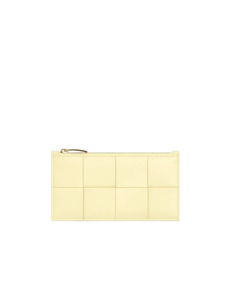 Bottega Veneta Long Zipper Card Bag In Nude