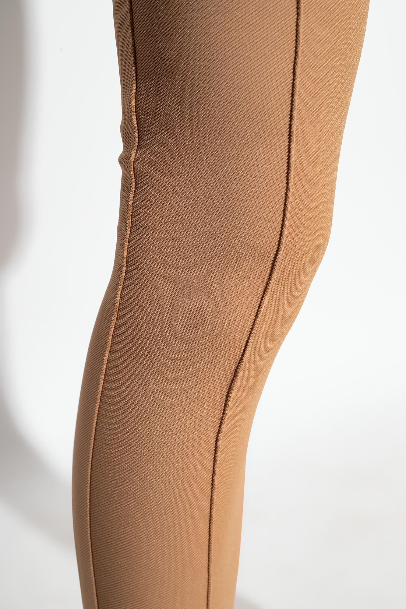 Max Mara Straight-leg Tailored Cotton Pants With Structured Waistband In Brown