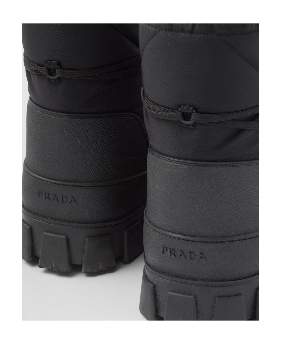 Prada Men's Nylon Gabardine Apres Ski Boots In Black