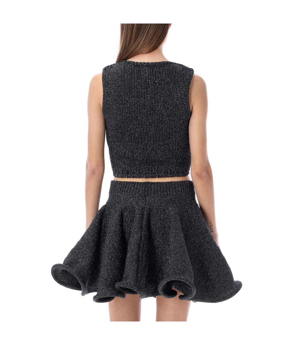 Jw Anderson Knitted Cropped Tank Top In Black