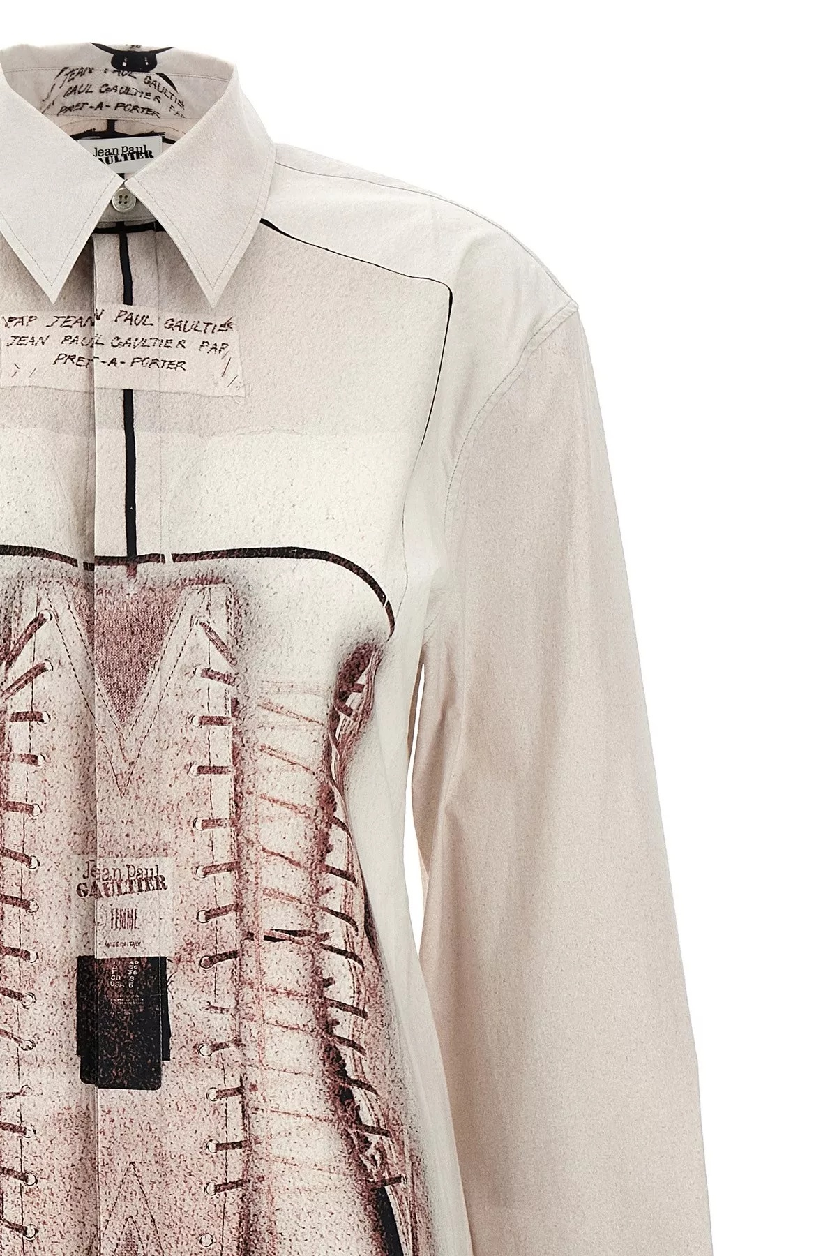 Shop Jean Paul Gaultier Trompe L'oeil Shirt In Nude