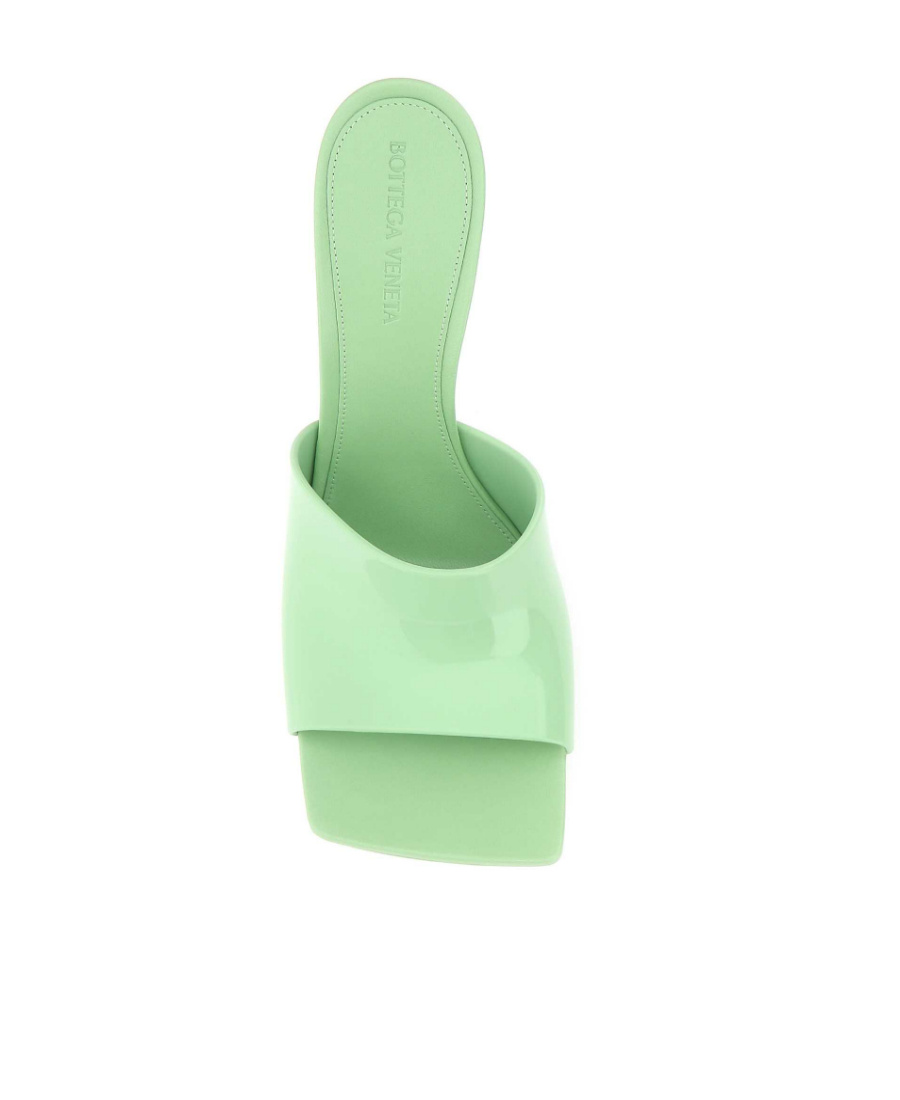 Bottega Veneta Stretch Mules With Squared Toe And Stiletto Heel In Green