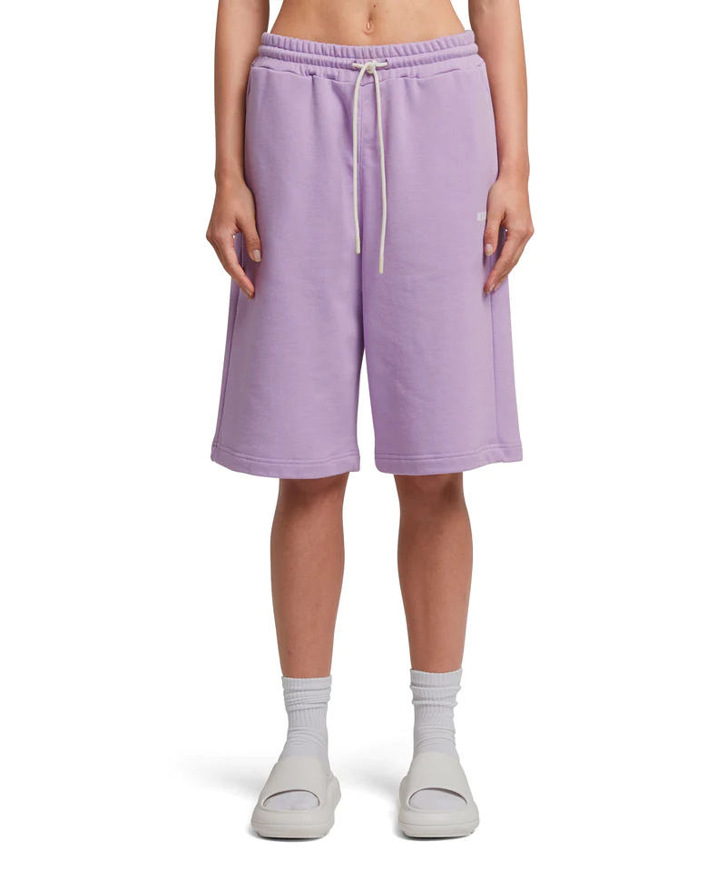 Msgm Drawstring Track Shorts In Purple