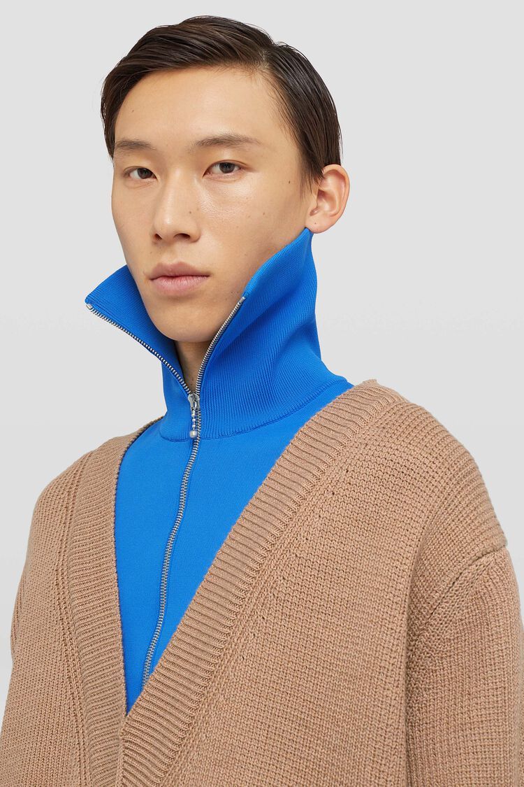 Jil Sander Layered-design Wool-blend Jumper In Nude
