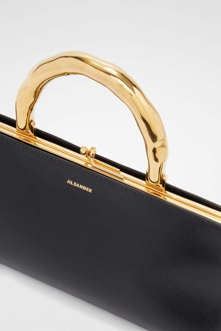 Jil Sander Goji Mini Leather Handbag In Black