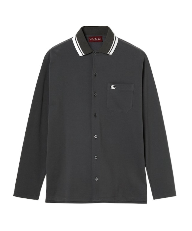 Gucci Long-sleeved Shirt In Black