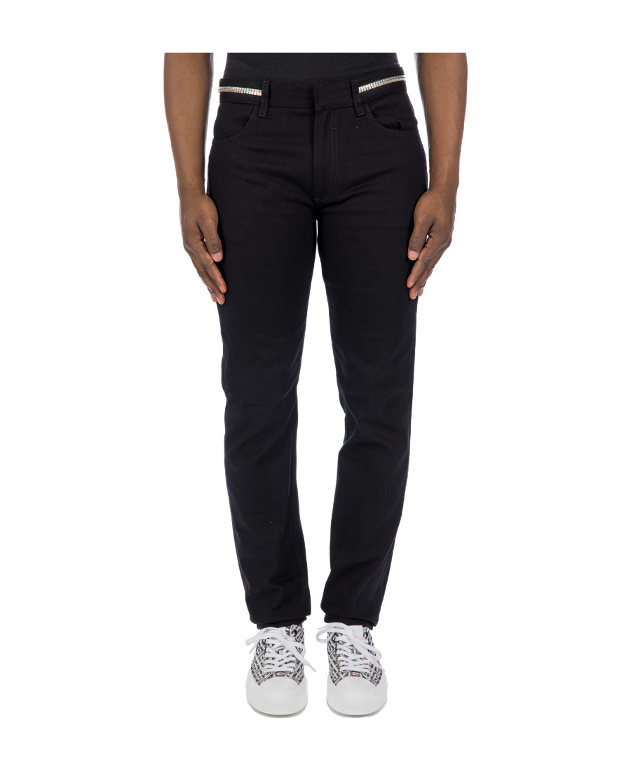 Givenchy 4g Logo Studded Skinny Jeans In Black