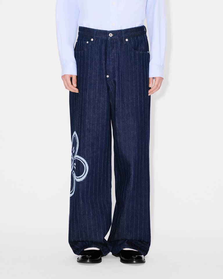 Kenzo ' X Futura 2000' Turn Up Wide Fit Jeans In Japanese Denim In Blue