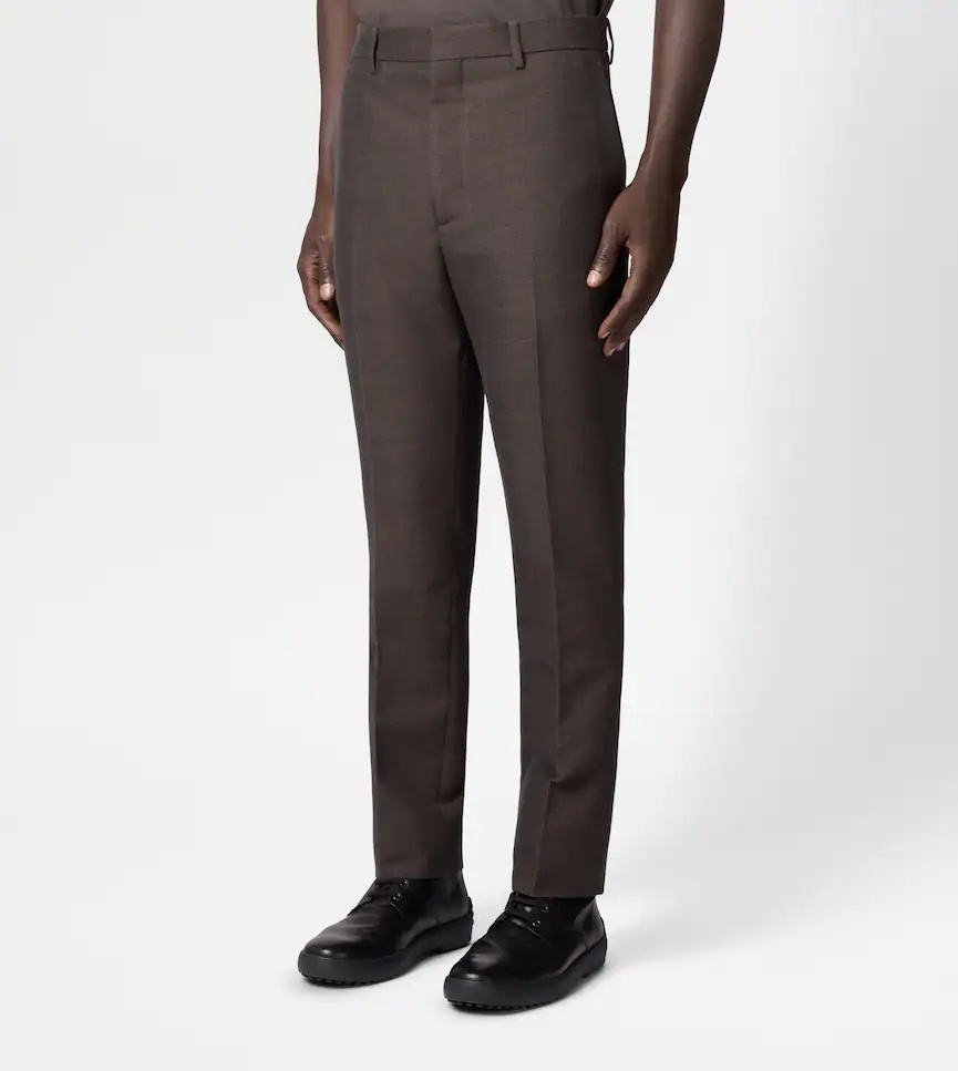 Tod's Slim Fit Pants In Wool In Brown