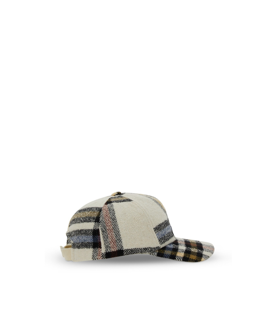 Isabel Marant Check-pattern Baseball Cap In Nude